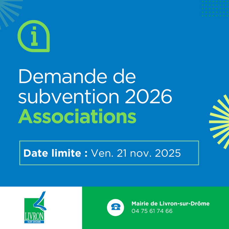 Demande de subvention aux associations 2026